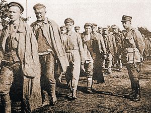 1920 год: поляки ведут пленных красноармейцев.