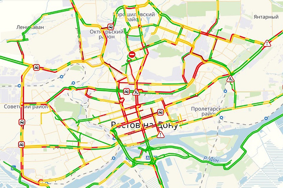 Карта ростова на дону с улицами и пробками